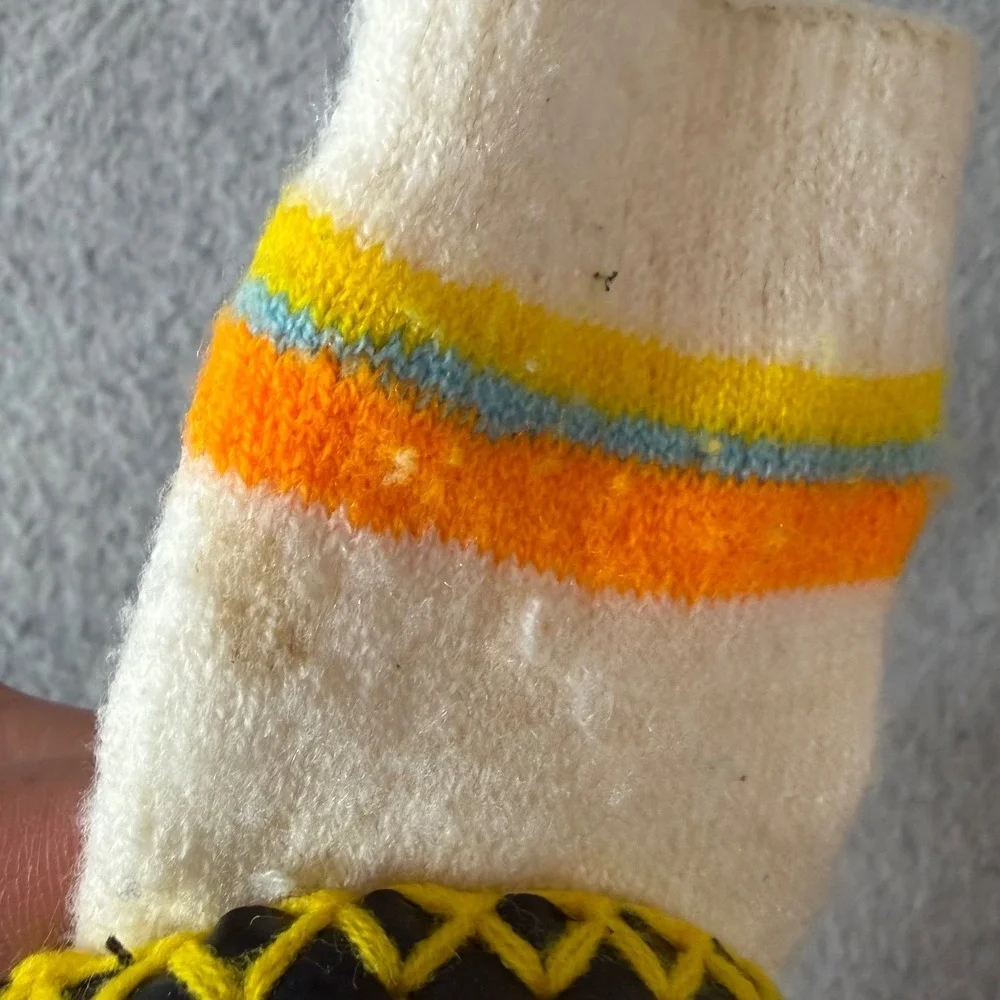 Warner Bros Tweety Bird Slipper Socks Infant 1978 Vintage Booties *flawed